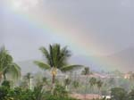 Rainbow outside of hotel