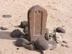 Tombstone on beach